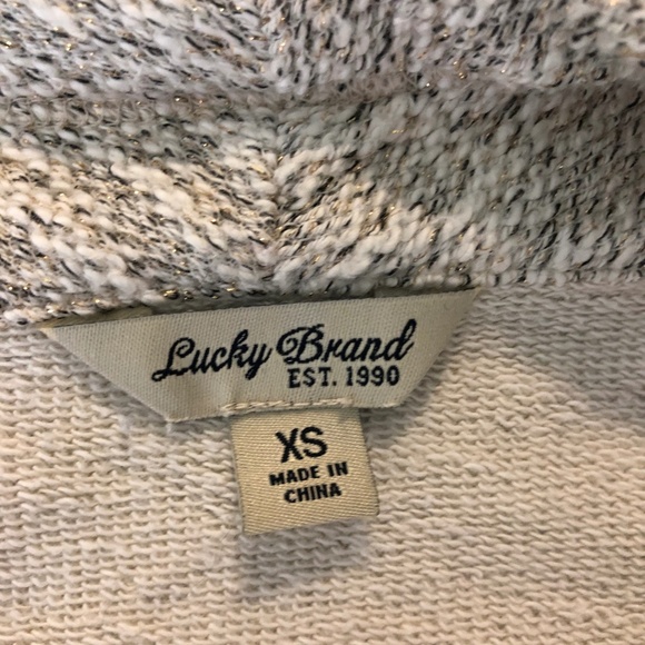 Lucky Brand Metallic Wrap Jacket Gold Cream Blazer - Picture 4 of 8